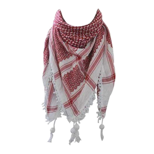 Palestinian Red and White Kufiya (Made in Palestine)