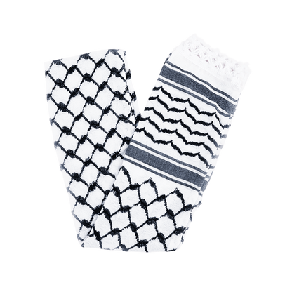 Al'Ard Black and white Wishah (Scarf) (Made in Palestine)