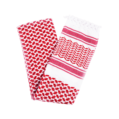 Al'Ard Red and white Wishah (Scarf) (Made in Palestine)